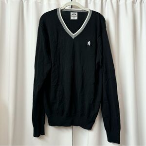 Express Black & White V-neck Cotton Sweater Size Extra Large